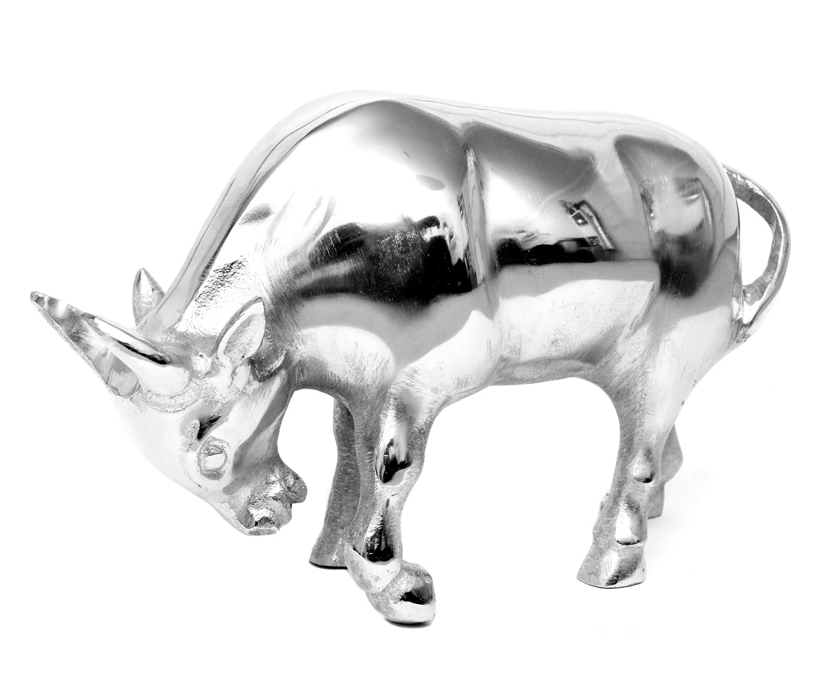 Figur Stier Metall – Silber
