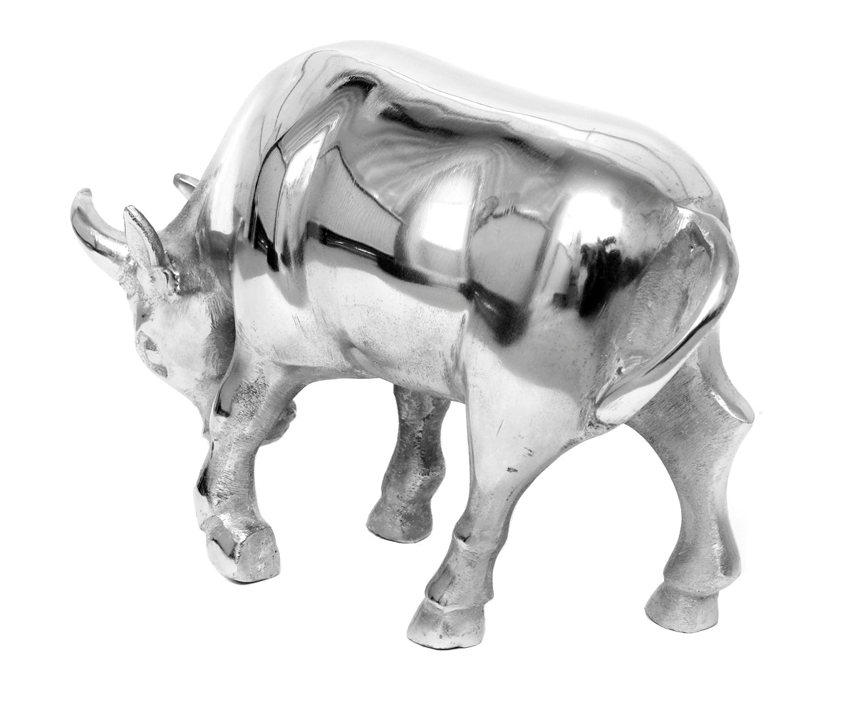 Figur Stier Metall – Silber