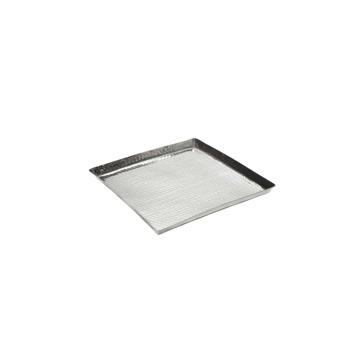 Tablett Aluminium – Quadratisch – 20 x 20 cm, Hammerschlag