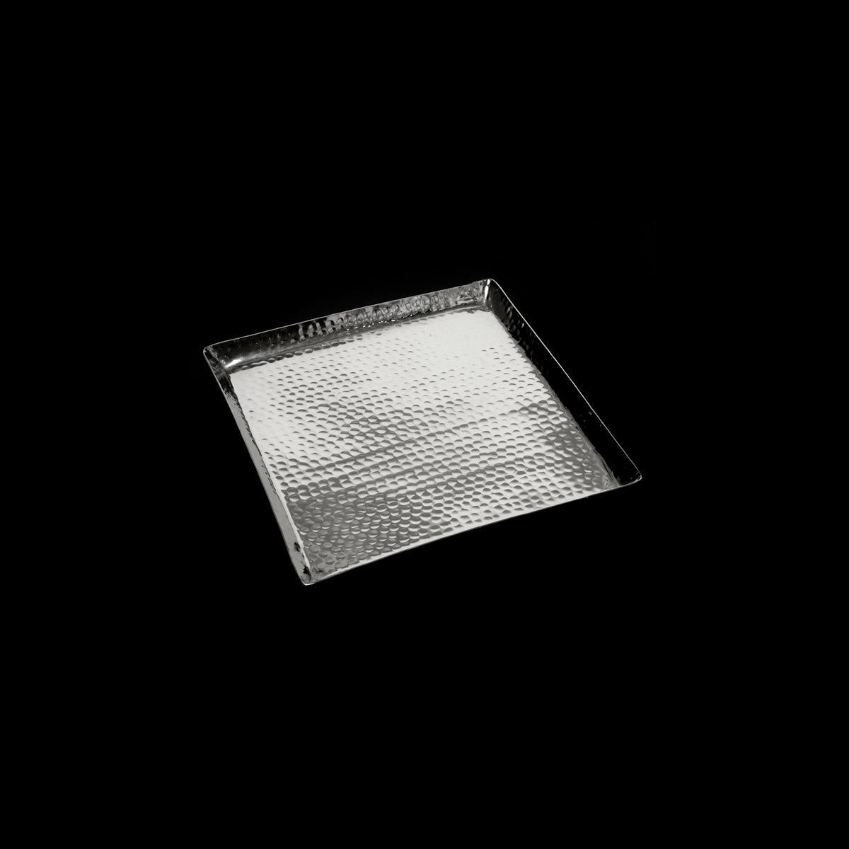 Tablett Aluminium – Quadratisch – 20 x 20 cm, Hammerschlag