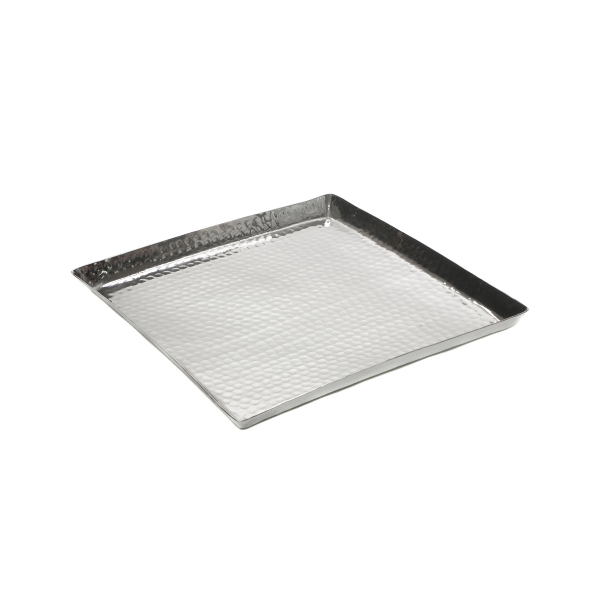 Tablett Aluminium – Quadratisch – 40 x 40 cm, Hammerschlag