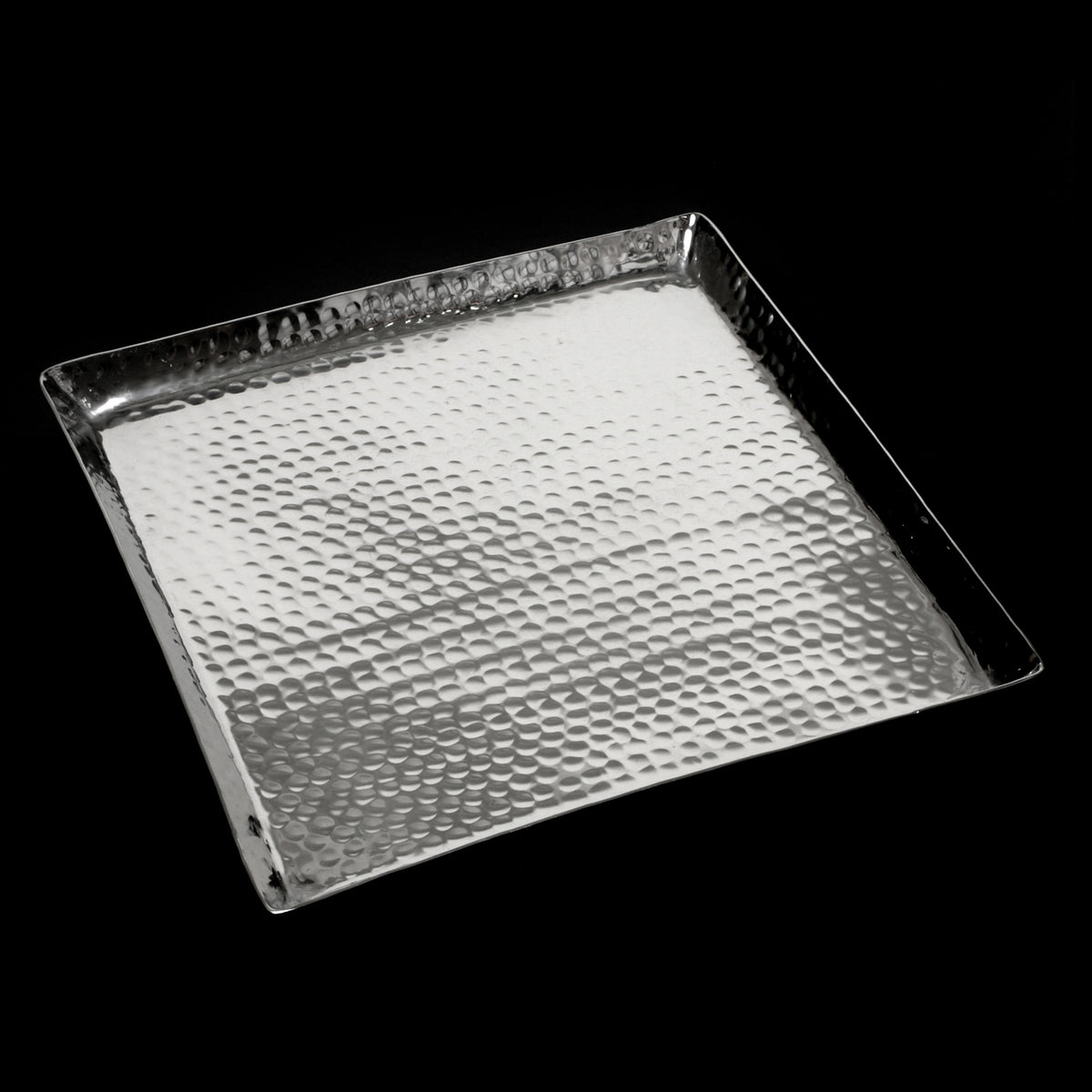 Tablett Aluminium – Quadratisch – 40 x 40 cm, Hammerschlag