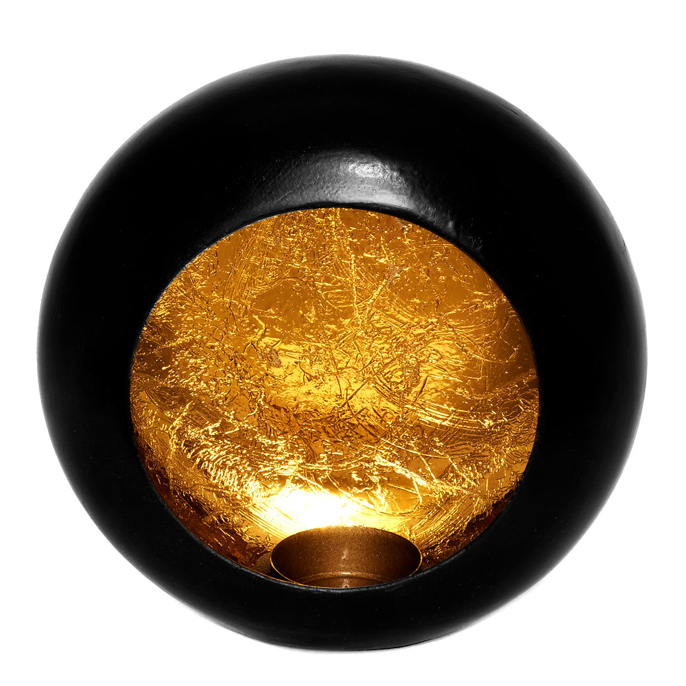 Teelichthalter schwarz gold – zum Stellen