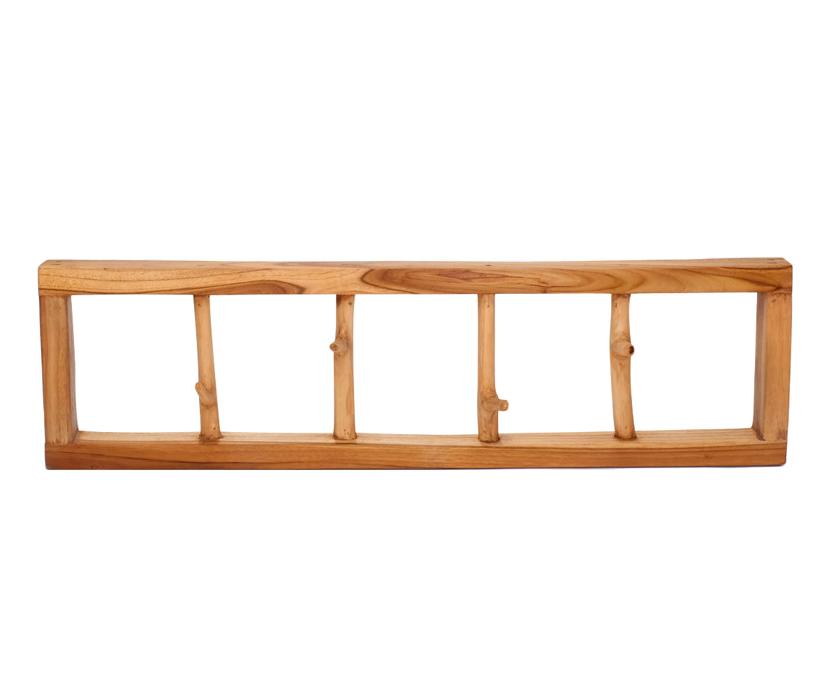 Teakholz Garderobe – 4 Haken