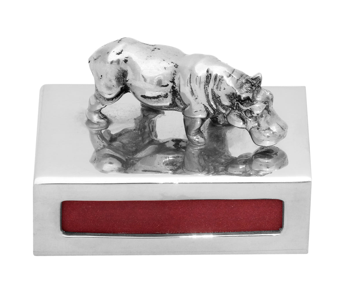 Streichholzschachtel Metall – Klein, Ohne Gravur, Nilpferd