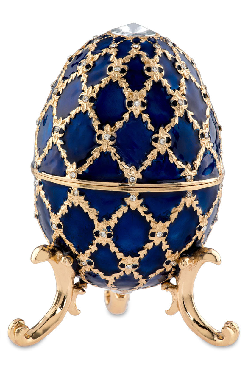 Schmuckei Emaille vergoldet – Blau, XL