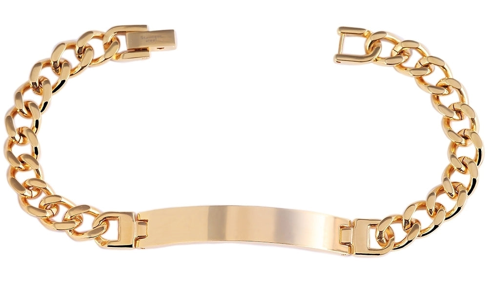 Edelstahl Armband mit Gravur – Ohne Gravur, Panzerkette, Modell 6