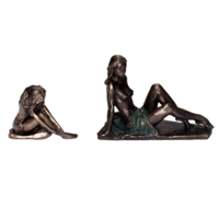 Dekofigur Frau Sitzende Frau Skulptur 1