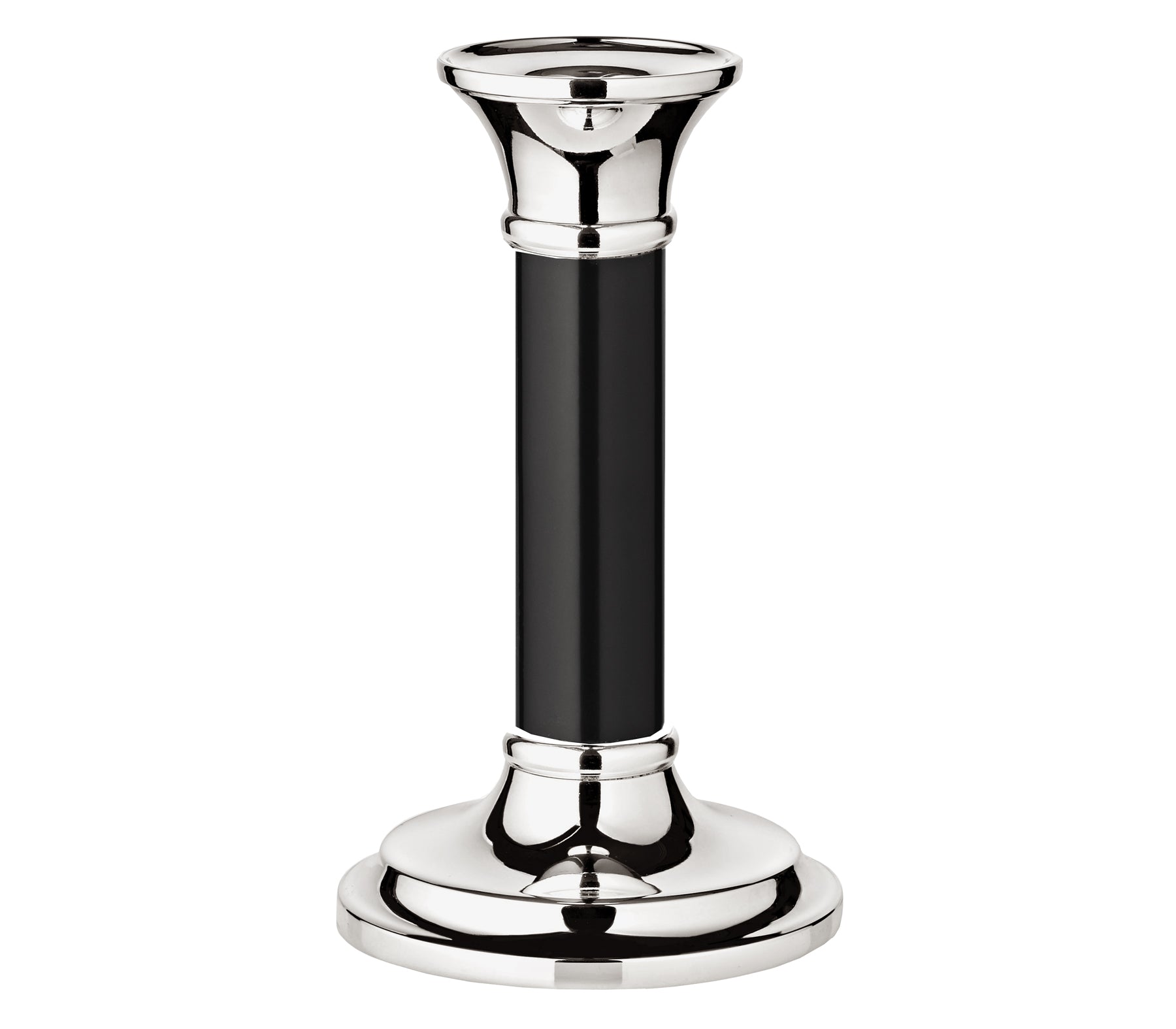 Kerzenleuchter versilbert – 15 cm, Rund