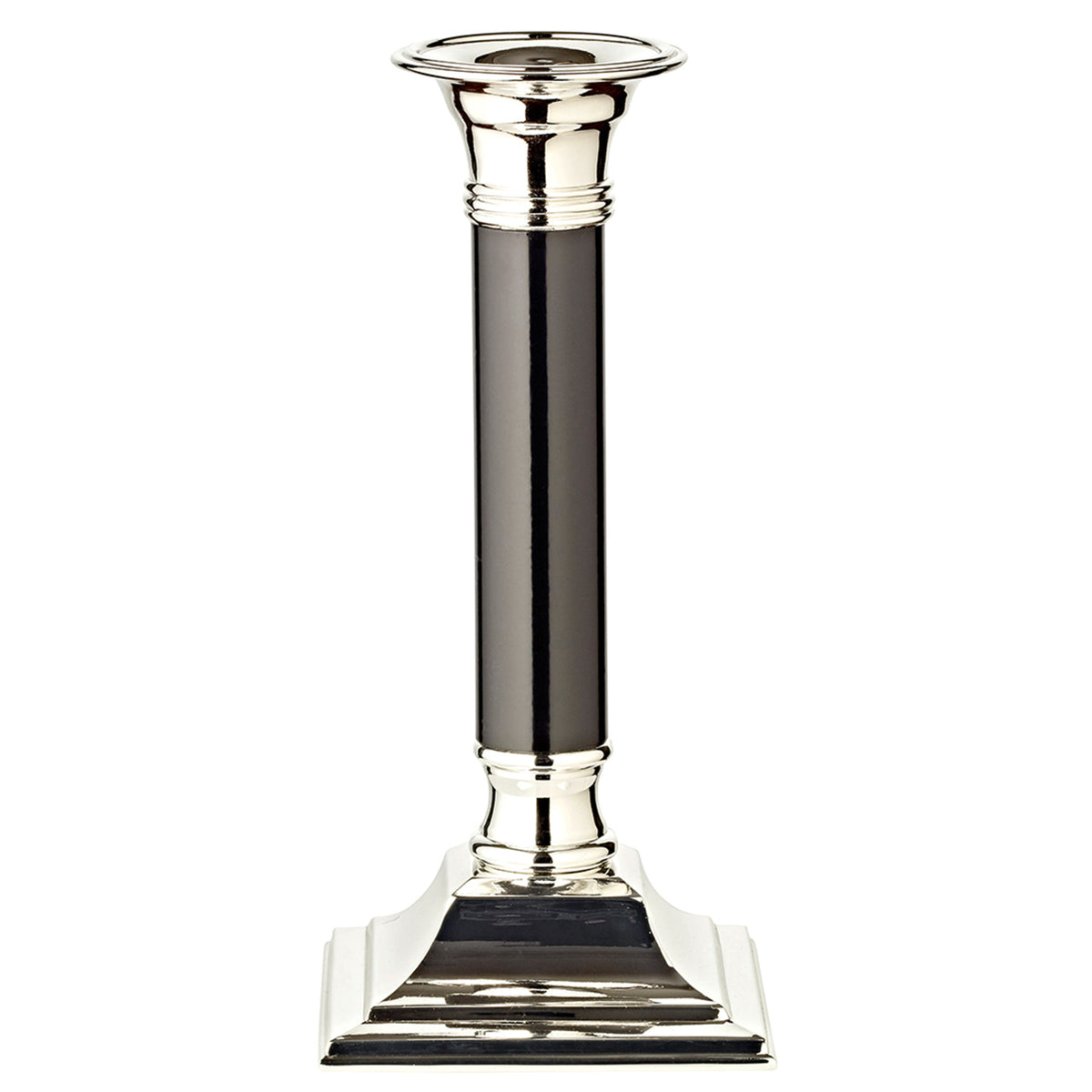 Kerzenleuchter versilbert - schwarz – 23 cm
