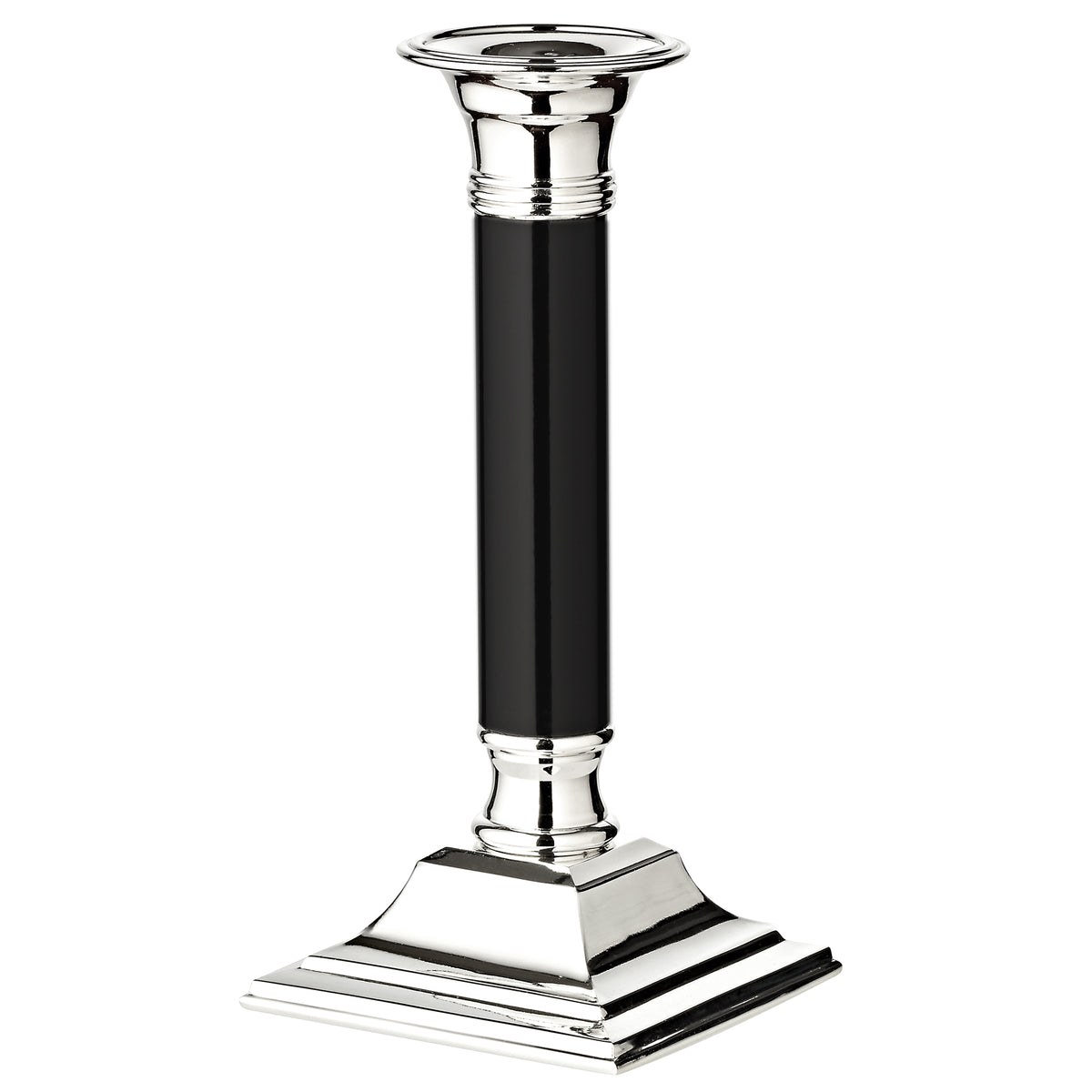 Kerzenleuchter versilbert – 18 cm, Eckig