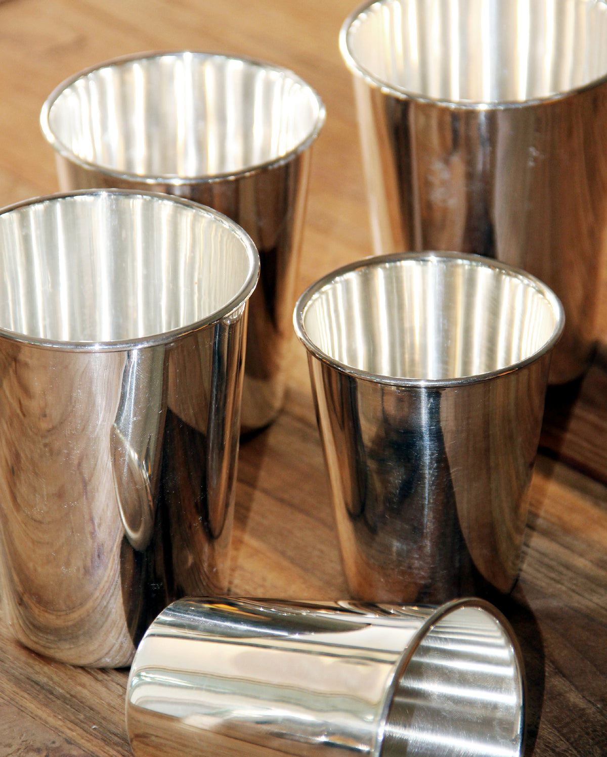 Becher versilbert – Höhe: 9 cm, mit Gravur bis 30 Zeichen