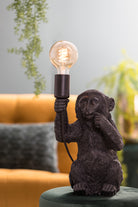 Tischlampe Affe – Schwarz, Mittel