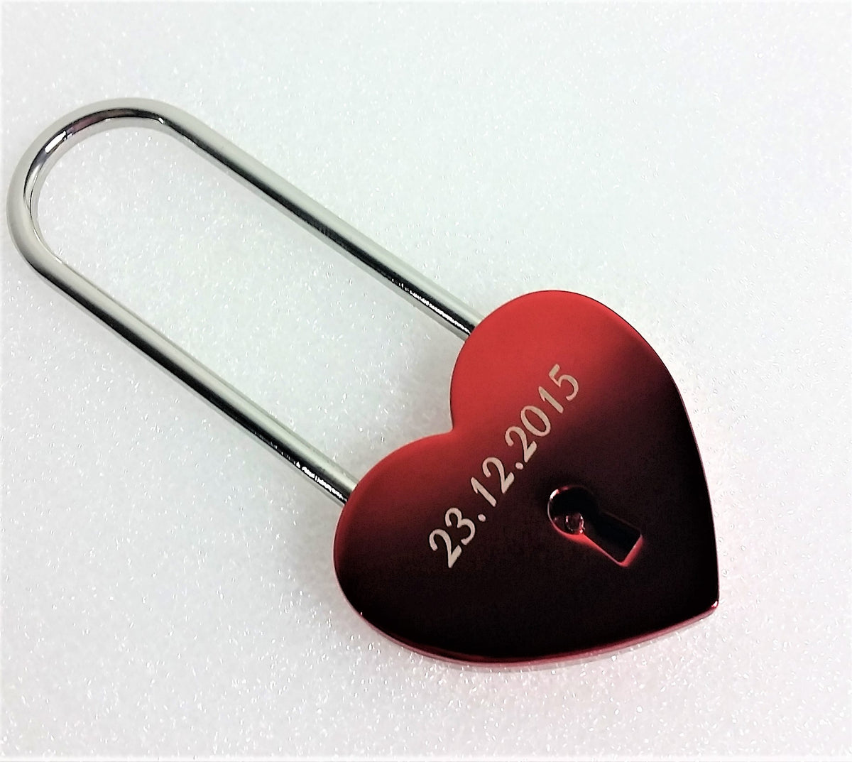 Liebesschloss Herz Rot Silber – Ansicht 6