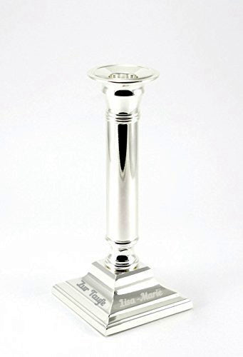 Kerzenleuchter versilbert - Eckig – 19 cm, Mit Gravur bis 15 Zeichen