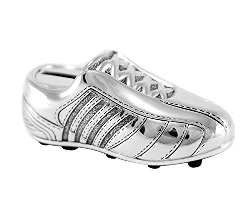 Spardose Fußballschuh, versilbert