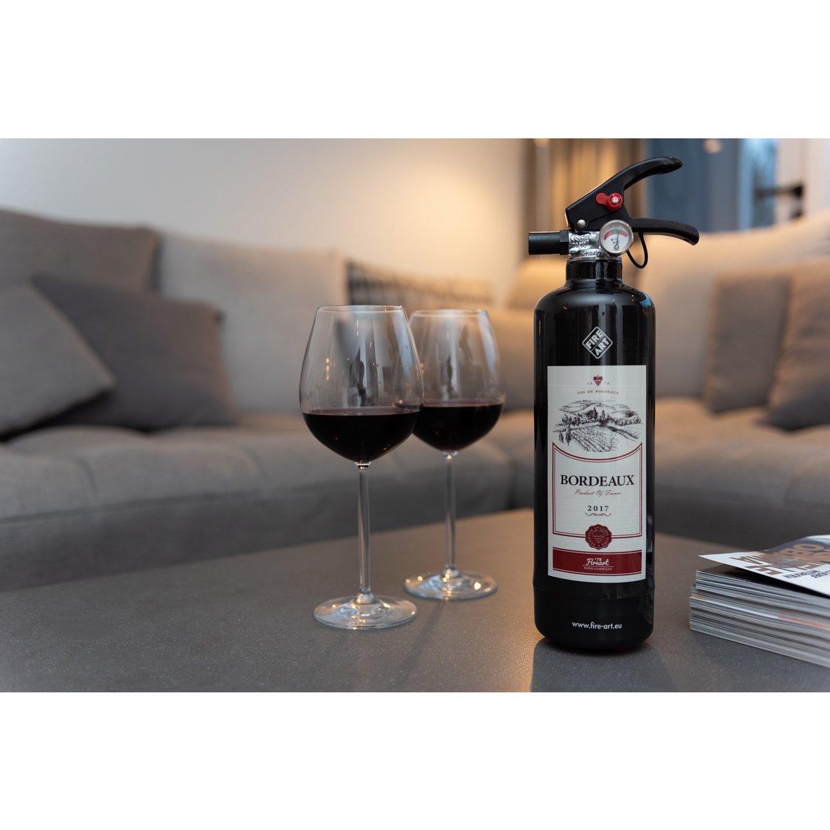 Feuerlöscher mit Motiv – Rotwein