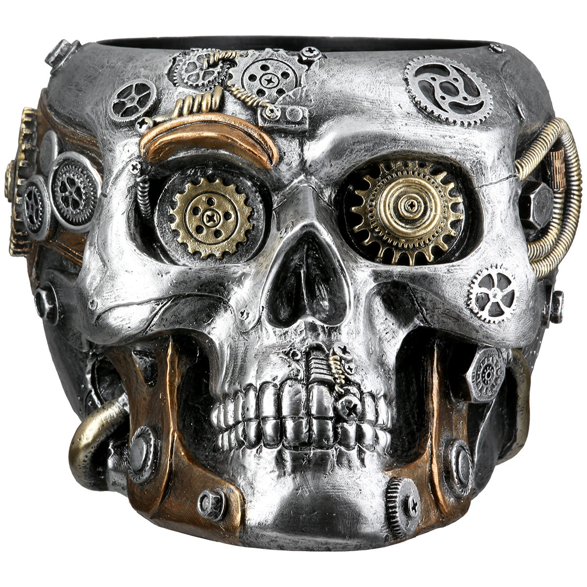Steampunk Dekoration – Blumentopf Schädel