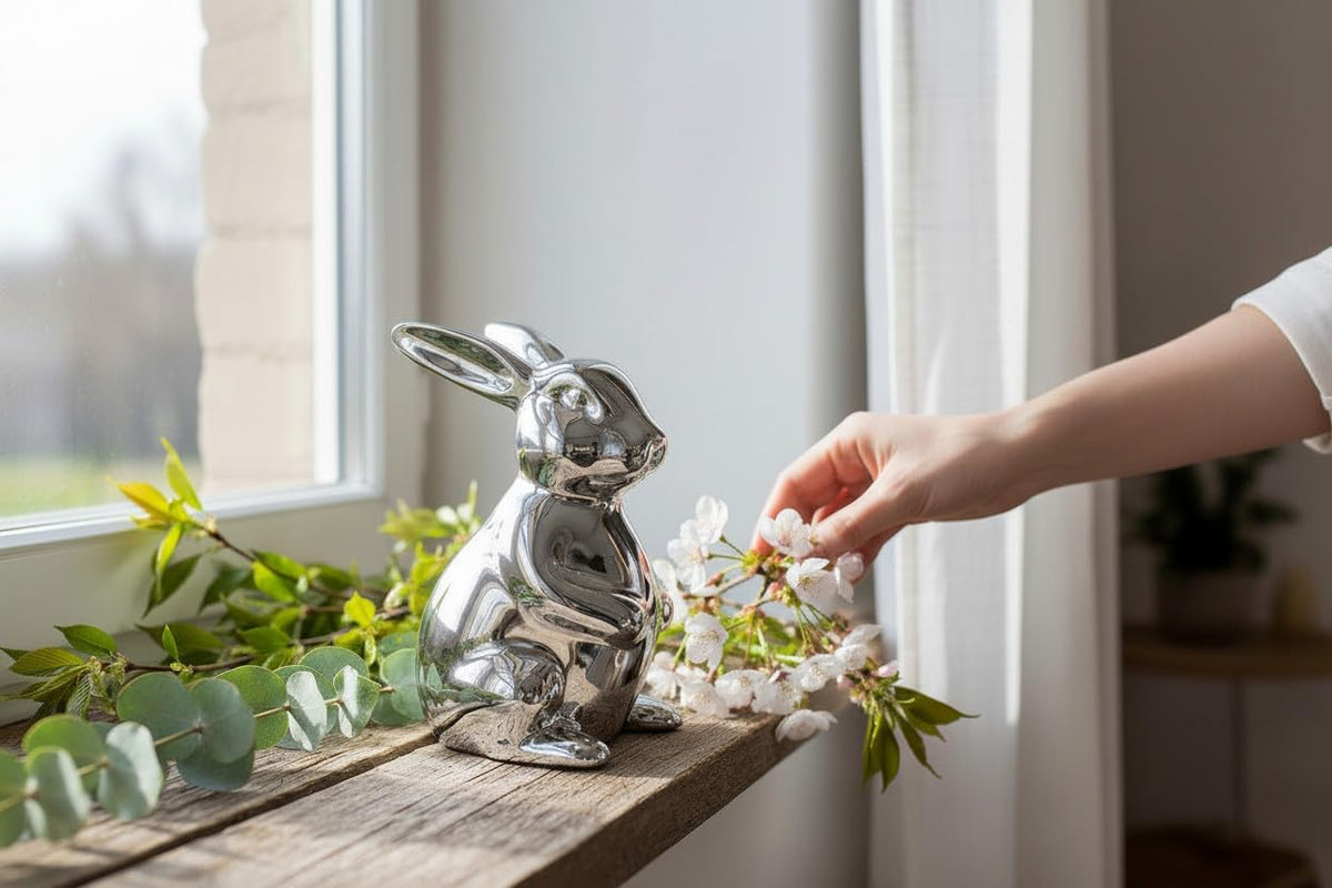 Hase, versilbert - Papa – Detailansicht