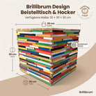 Mischholz Hocker bunt – 30 x 30 x 30 cm (H x B x T)