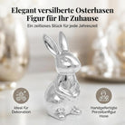 Figur Hase Porzellan, silberglänzend – Hase II