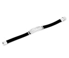 Edelstahl Armband mit Gravur – Mit Gravur, Echtleder, Modell 1