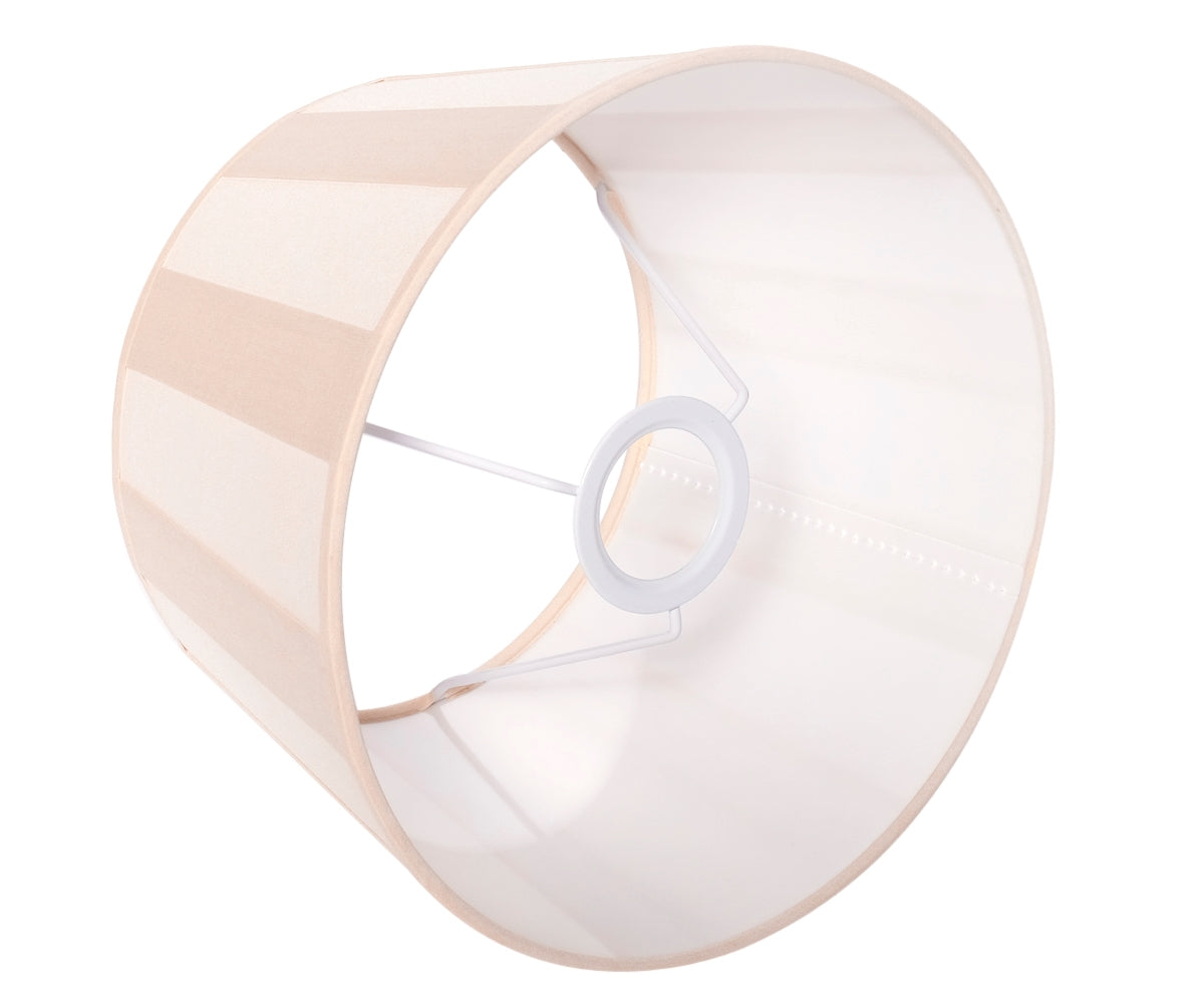 Lampenschirm gestreift – Beige - Creme, rund - 20x15x12 cm