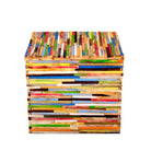 Mischholz Hocker bunt – 30 x 30 x 30 cm (H x B x T)