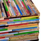 Mischholz Hocker bunt – 45 x 36 x 36 cm (H x B x T)