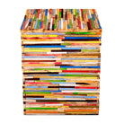 Mischholz Hocker bunt – 45 x 36 x 36 cm (H x B x T)