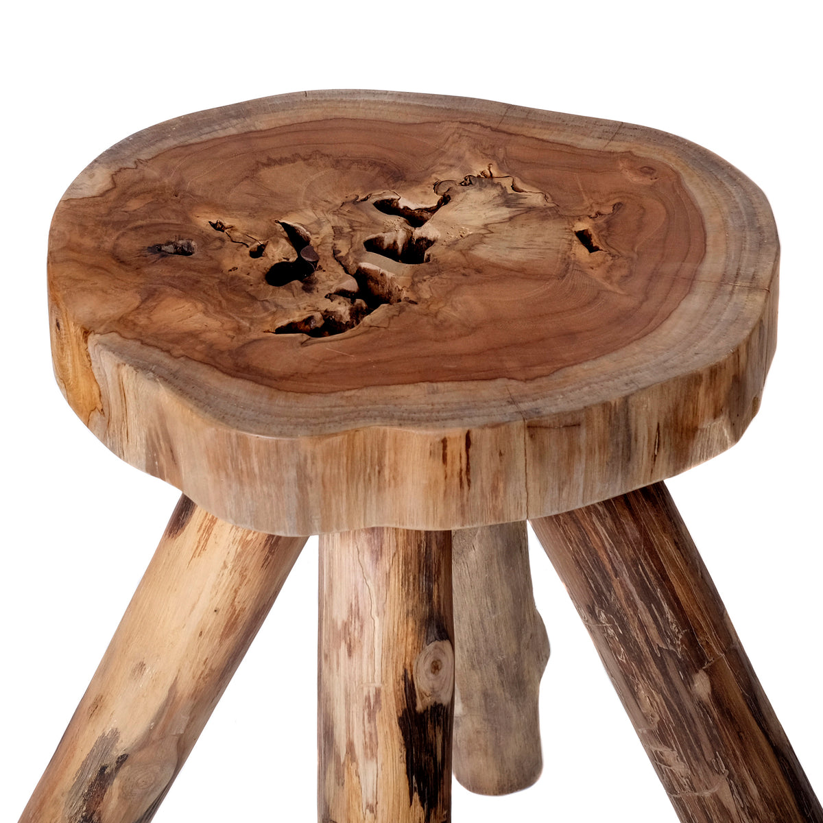 Teakholz Hocker – Detailansicht