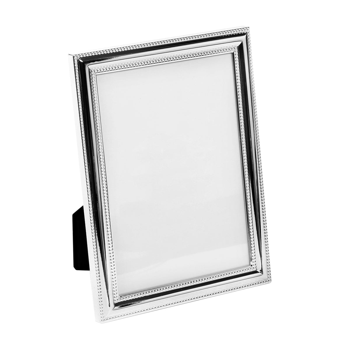 Bilderrahmen Metall versilbert Perlrand – Fotoformat: 9 x 13 cm, ohne Gravur