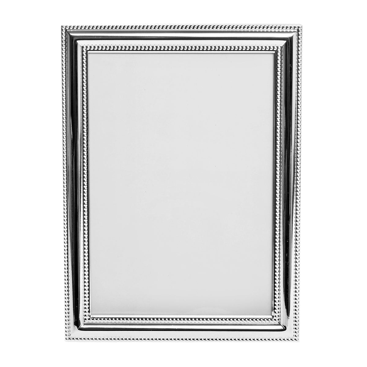 Bilderrahmen Metall versilbert Perlrand – Fotoformat: 9 x 13 cm, ohne Gravur