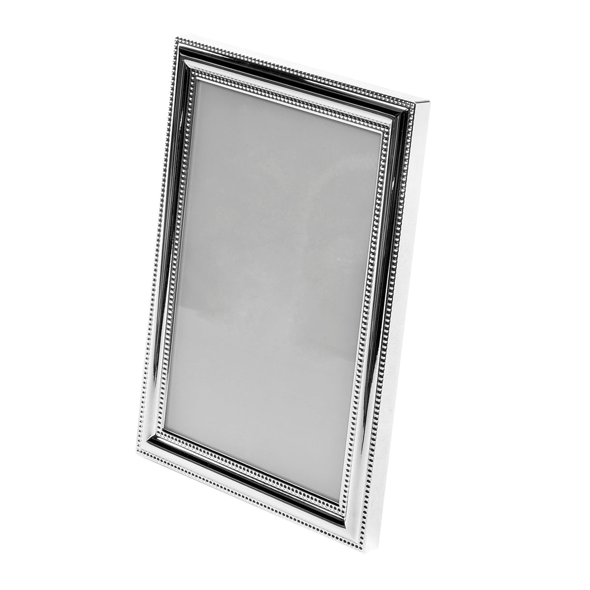 Bilderrahmen Metall versilbert Perlrand – Fotoformat: 9 x 13 cm, ohne Gravur