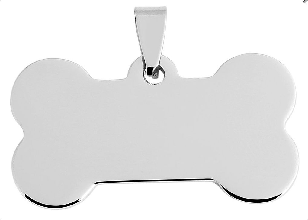 Hundemarke mit Gravur – Silber, Ohne Gravur