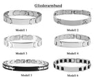 Edelstahl Armband mit Gravur – Ohne Gravur, Gliederarmband, Modell 1