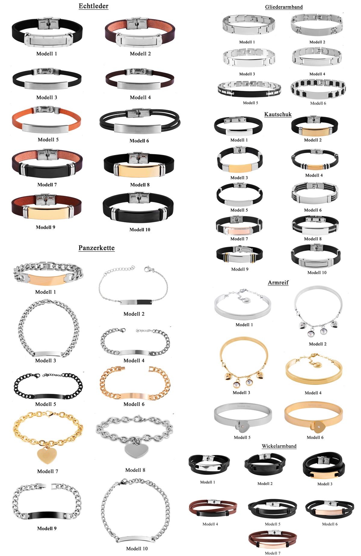 Edelstahl Armband mit Gravur