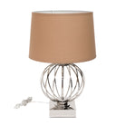 Design Tischlampe Metall Stoff