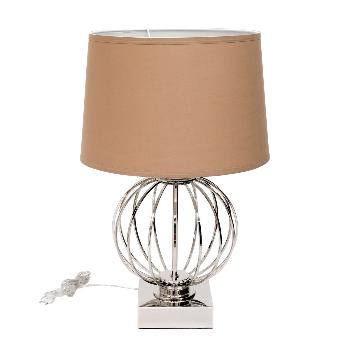 Design Tischlampe Metall Stoff