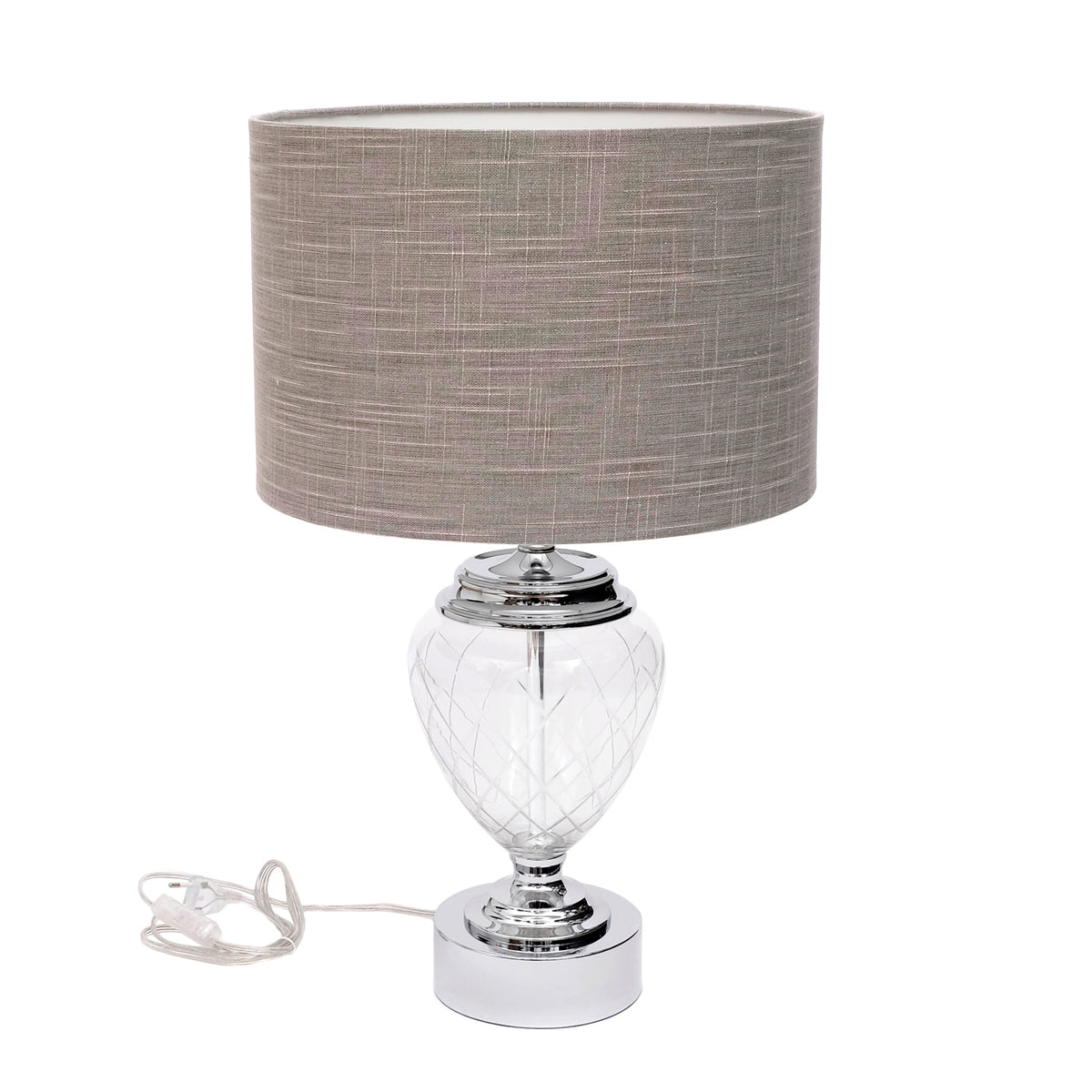 Tischlampe Metall mit geschliffenem Glas
