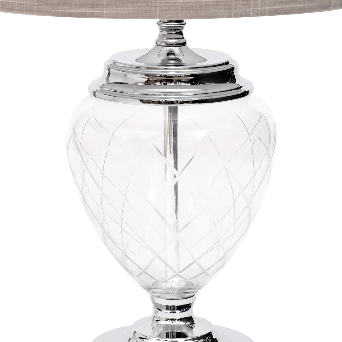 Tischlampe Metall mit geschliffenem Glas – Ansicht 2