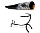 Trinkhorn Wikinger Set – 300 ml, Kuhhorn mit Ständer