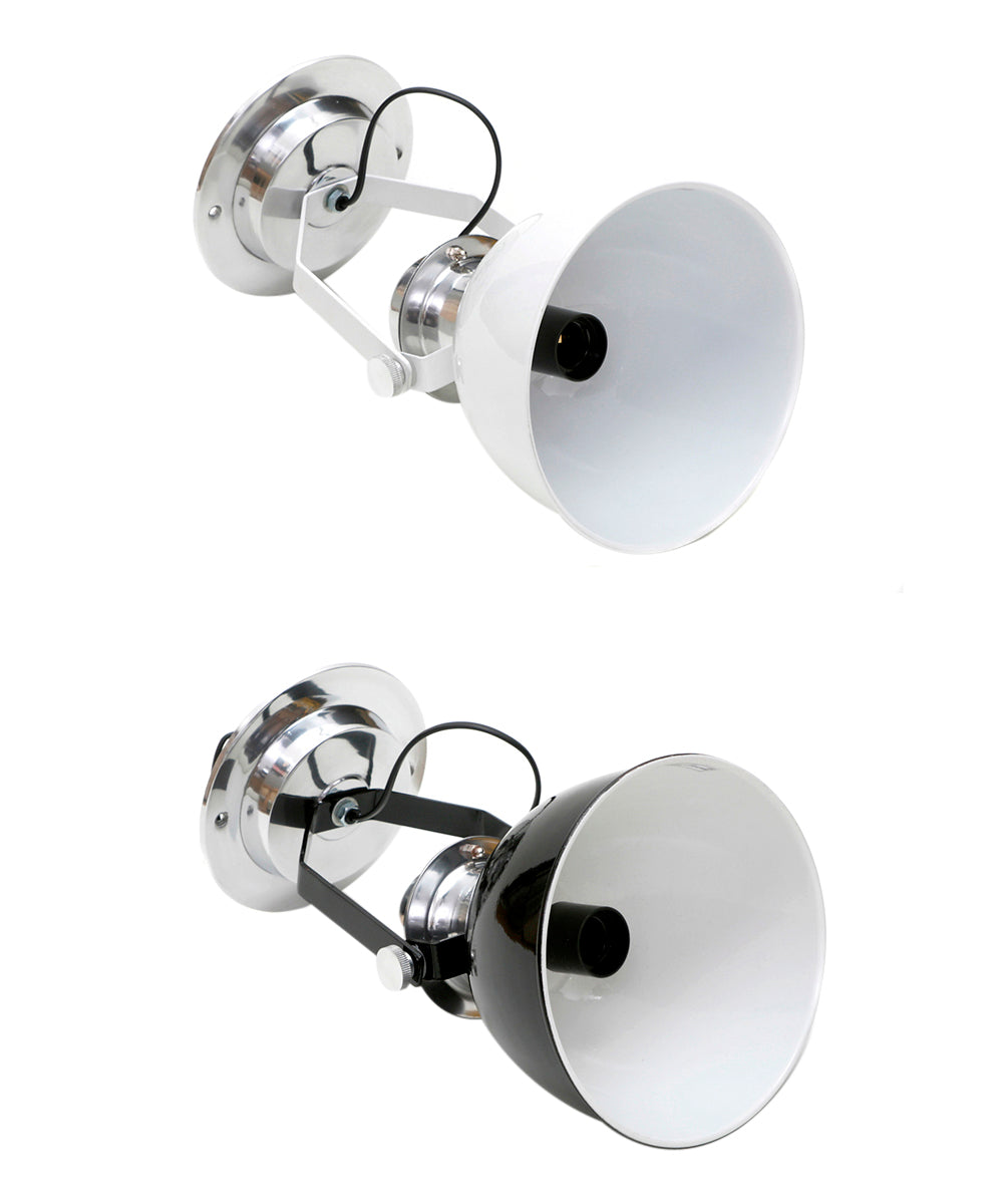Wandlampe Metall Schwarz Weiß – Weiß