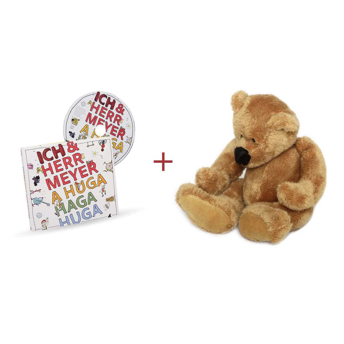 Teddybär mit Kinderlieder CD "A Huga Haga Huga" von ICH & HERR MEYER – Teddybär Brauner inkl. CD