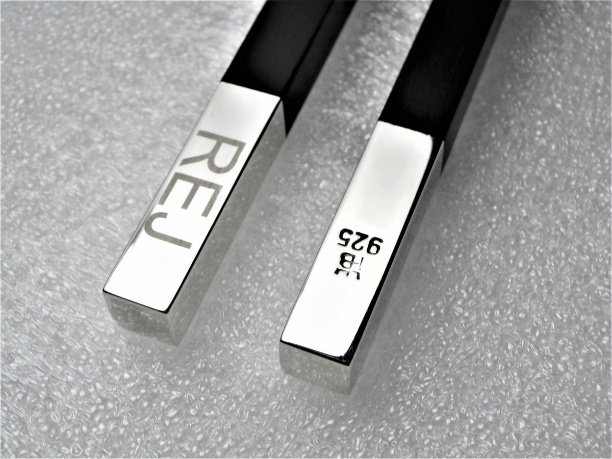 Sushi Stäbchen aus Ebenholz + 925er Sterlingsilber – Ansicht 8