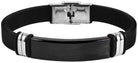 Edelstahl Armband mit Gravur – Ohne Gravur, Echtleder, Modell 10