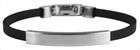 Edelstahl Armband mit Gravur – Ohne Gravur, Echtleder, Modell 3