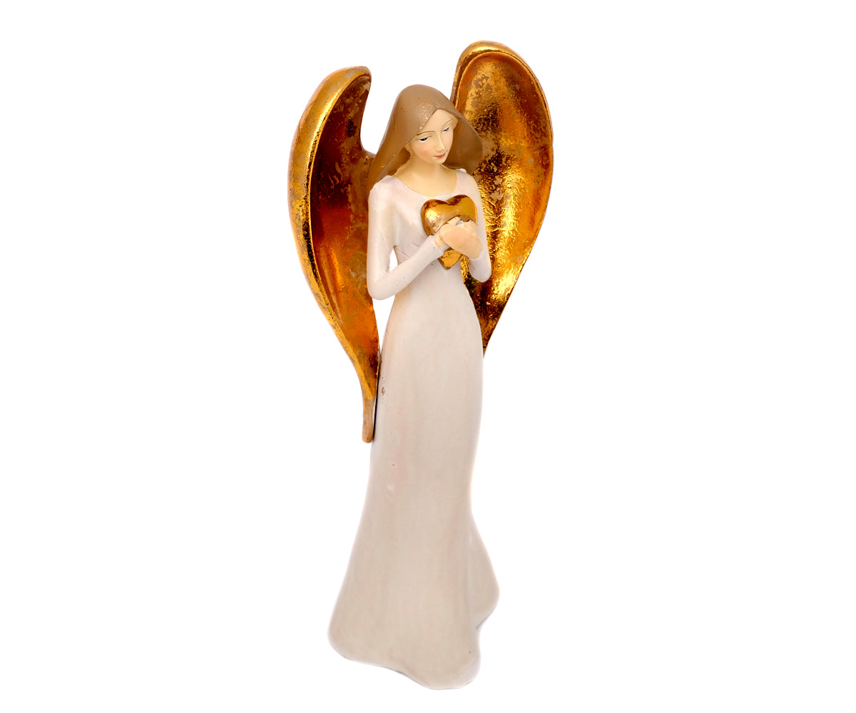 Engel Figuren  – Gold Herz - 22 cm