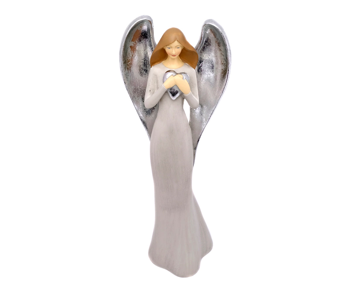 Engel Figuren  – Silber Herz - 22 cm
