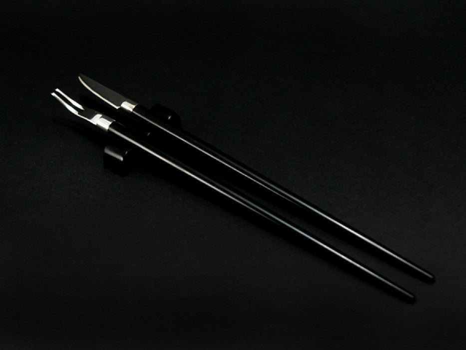 Essstäbchen Besteck Ebenholz + 925er Sterlingsilber – Ansicht 8